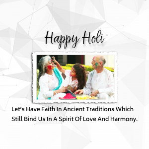 Family celebrating Holi with colors and joy