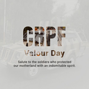 CRPF Valour Day tribute image with soldiers silhouette