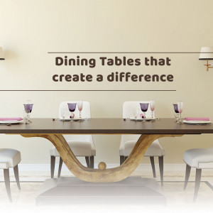 A beautifully set dining table with a unique wooden design and elegant glassware.