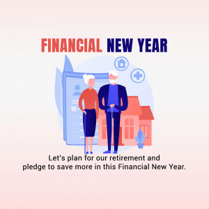 Illustration of a senior couple planning for retirement with financial symbols.