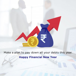 Image depicting financial growth and debt reduction with an Indian Rupee symbol.