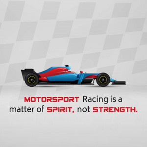 Formula 1 race car with motivational quote