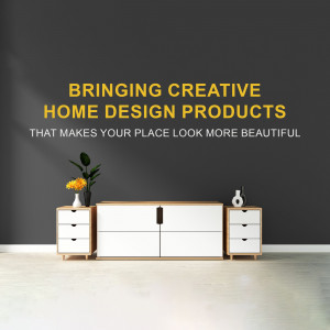 Modern living room with minimalist furniture and a dark gray wall.