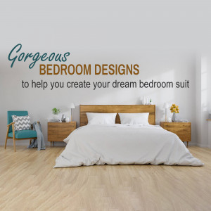 Modern bedroom interior with a comfortable bed and chair