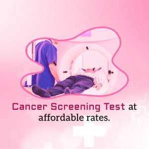 A patient undergoing a cancer screening test with a medical professional.
