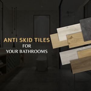 Bathroom with anti-skid tiles and tile samples