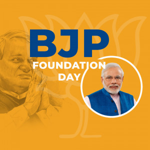 BJP Foundation Day image featuring Atal Bihari Vajpayee and Narendra Modi