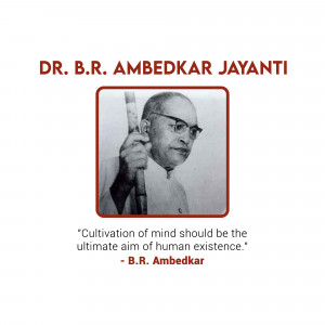 Portrait of Dr. B.R. Ambedkar with a quote