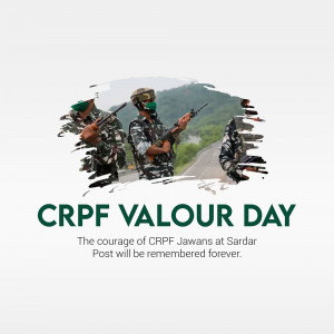 Image commemorating CRPF Valour Day with soldiers and text.