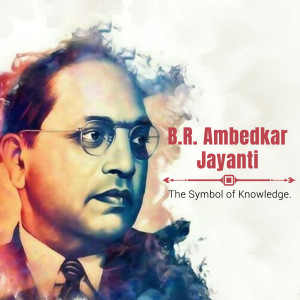 Portrait of B.R. Ambedkar with text 'B.R. Ambedkar Jayanti'