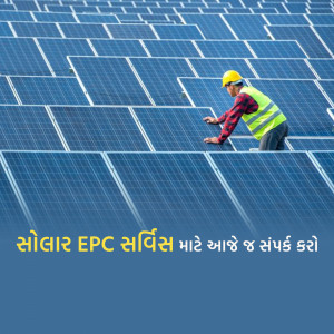 A worker inspecting solar panels on a rooftop.