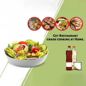 Image showcasing various food items and cooking ingredients with the tagline 'Get Restaurant Grade Cooking at Home'.