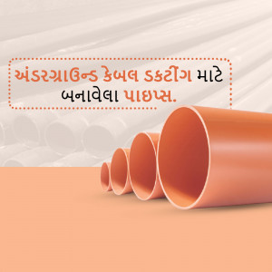 Orange PVC pipes for underground cable protection