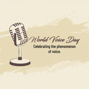 Vintage microphone with World Voice Day text