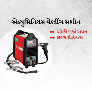 Red and black aluminum welding machine with accessories