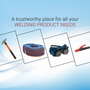 Welding tools and equipment displayed in an advertisement