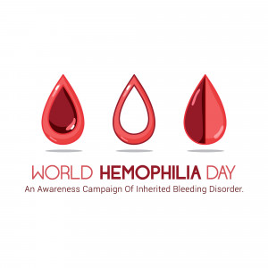World Hemophilia Day awareness campaign illustration with blood drops