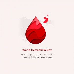 World Hemophilia Day graphic with blood drop and text