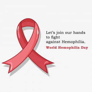 Red ribbon symbolizing support for Hemophilia awareness