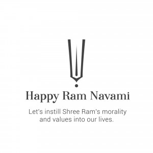 Ram Navami greeting with a symbolic representation and text.