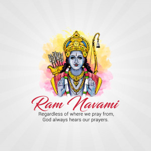 Illustration of Lord Rama for Ram Navami festival