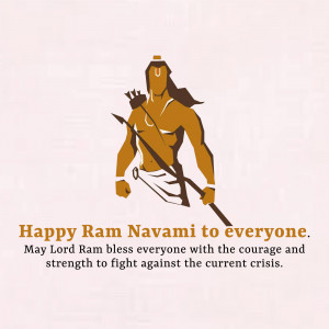 Image depicting Lord Rama with a Ram Navami greeting.