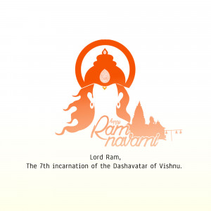 Illustration of Lord Ram for Ram Navami festival
