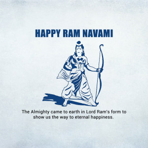 Ram Navami greeting with Lord Rama illustration