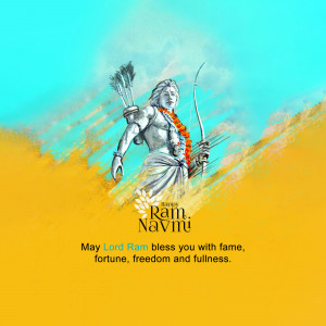 Lord Rama with bow and arrow, Ram Navami celebration