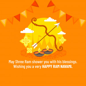 Ram Navami illustration with Lord Rama's bow and arrow