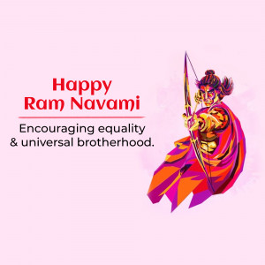 Ram Navami illustration with Lord Rama and message of equality