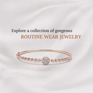 Close-up of a delicate rose gold bracelet with a diamond cluster.