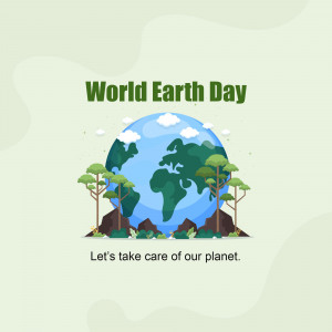 Illustration of the Earth with trees and clouds, celebrating World Earth Day.