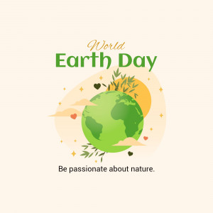 Illustration of the Earth with leaves and hearts, celebrating World Earth Day.