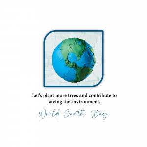A stylized image of the Earth with a call to plant more trees for environmental conservation.