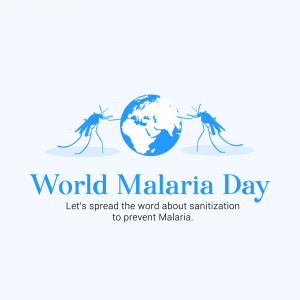 World Malaria Day graphic with mosquitoes and the Earth