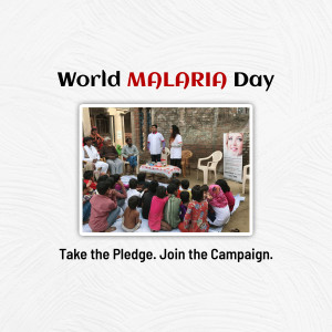 Image depicting a World Malaria Day awareness campaign with healthcare workers educating a community.