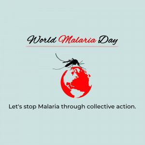 World Malaria Day graphic with a mosquito and the Earth