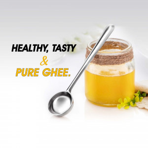 Jar of ghee with a spoon