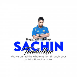 Sachin Tendulkar birthday greeting with image and text