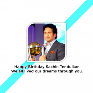 Sachin Tendulkar with the Cricket World Cup