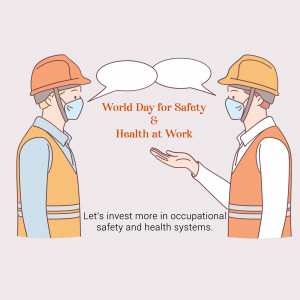 Two construction workers wearing masks and hard hats discussing safety protocols.