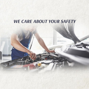 Mechanic inspecting car engine for safety