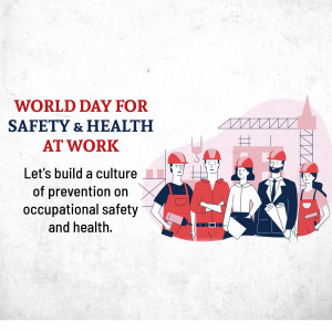 Illustration of construction workers promoting workplace safety and health.
