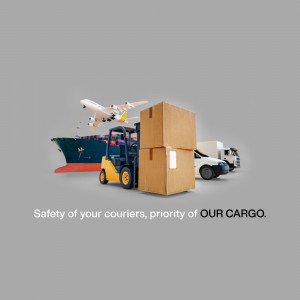 Image depicting various modes of transportation - forklift, ship, plane, and truck - representing a comprehensive logistics and shipping service.