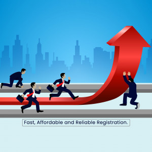 Business people running up a red arrow representing growth and success.