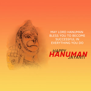 Hanuman Jayanti greeting with an image of Lord Hanuman
