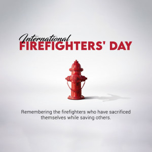 Red Fire Hydrant with International Firefighters' Day text