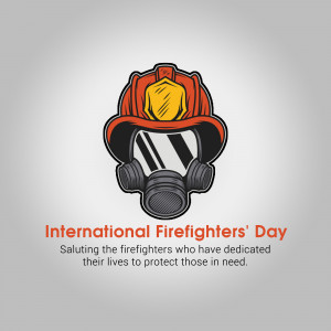 Illustration of a firefighter's helmet with text honoring International Firefighters' Day