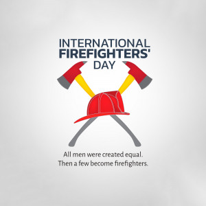 Image commemorating International Firefighters' Day with firefighter tools and helmet.